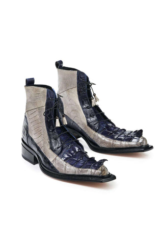 Mauri 44187 Dragon Arce Raindrops and Wonder Blue Body Alligator / Ostrich Leg Boots (MA5012)-AmbrogioShoes