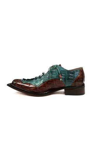 Mauri 44209 Crocodile Skin & Hornback Tail Oxfords (MA4821)-AmbrogioShoes