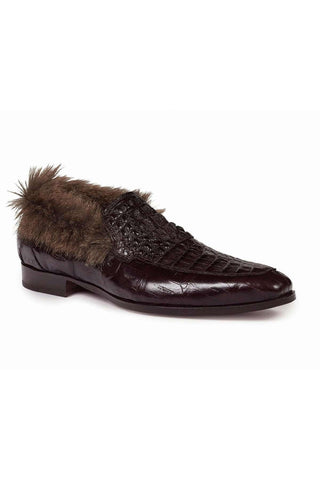 Mauri 4615-4 Romeo Crocodile & Kangaroo Fur Loafers (MA4638)