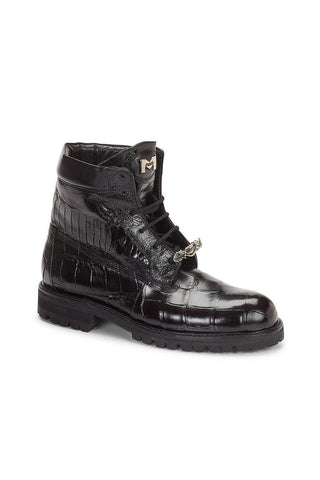 Mauri 4637 Commando Exotic Alligator & Ostrich Skin Boots (MA4107)-AmbrogioShoes