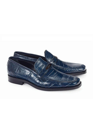 Mauri 4692-3 Spada Men's Designer Shoes Wonder Blue Alligator Body Loafers (MA4634) (Made to Order)-AmbrogioShoes