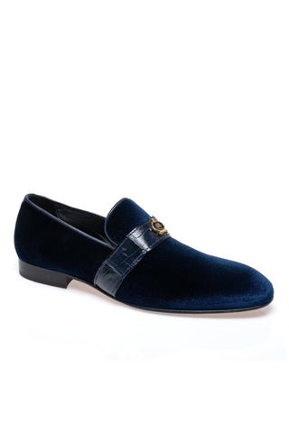 Mauri 4709/11 Elegante Crocodile Skin & Velvet Slip-On Loafer (MA5698)-AmbrogioShoes