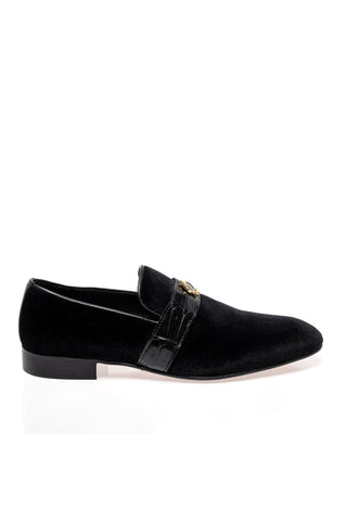 Mauri 4709/11 Elegante Crocodile & Velvet Slip-On Loafer (MA5698)-AmbrogioShoes