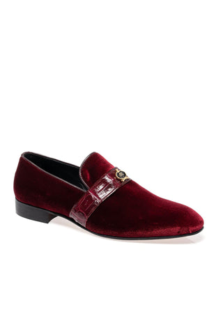 Mauri 4709/11 Elegante Exotic Crocodile Skin & Velvet Slip-On Loafer (MA5698)-AmbrogioShoes