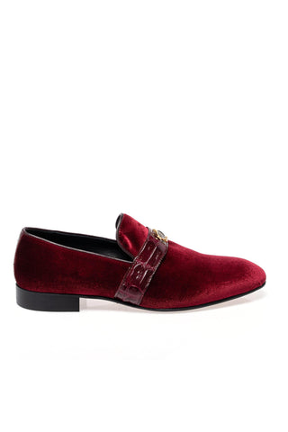Mauri 4709/11 Elegante Exotic Crocodile Skin & Velvet Slip-On Loafer (MA5698)-AmbrogioShoes