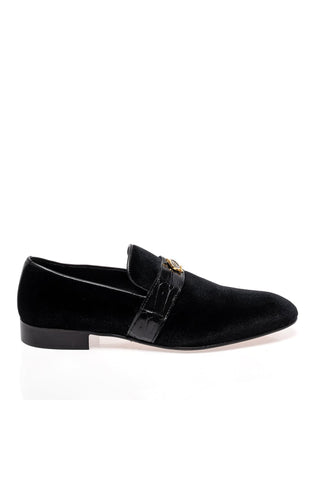 Mauri 4709/11 Elegante Exotic Crocodile Skin & Velvet Slip-On Loafer (MA5698)-AmbrogioShoes