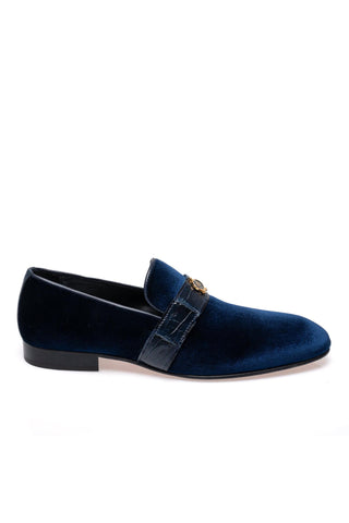 Mauri 4709/11 Elegante Exotic Crocodile Skin & Velvet Slip-On Loafer (MA5698)-AmbrogioShoes