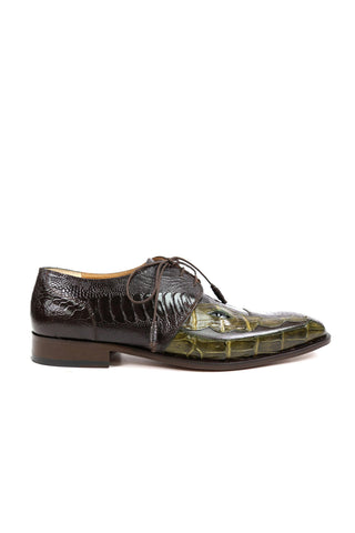 Mauri 4787 Exotic Ostrich Leg & Crocodile Oxfords (MA4510)-AmbrogioShoes