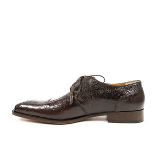 Mauri 4787 Men's Shoes Exotic Ostrich Leg & Crocodile Oxfords (MA4510) (Special Order)-AmbrogioShoes