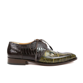 Mauri 4787 Men's Shoes Exotic Ostrich Leg & Crocodile Oxfords (MA4510) (Special Order)-AmbrogioShoes