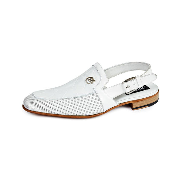 Mauri Men's Shoes White Body Exotic Alligator & Calf-skin leather Sandals 4798 (MA4514)(Special Order)-AmbrogioShoes