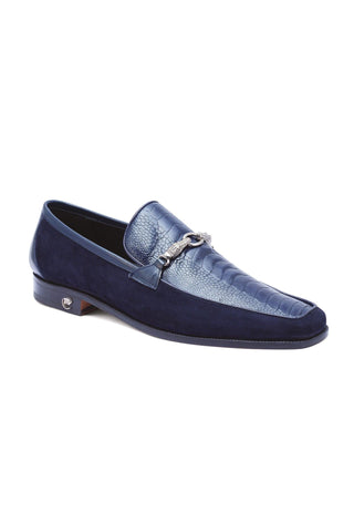 Mauri 4800 Priest Ostrich Leg / Suede / Calf-Skin Leather Horse-Bit Loafers (MA5259)-AmbrogioShoes
