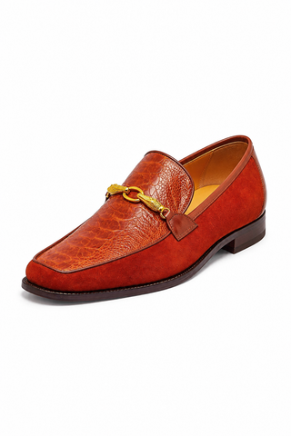 Mauri 4800 Priest Ostrich Leg / Suede / Leather Horse-Bit Loafers (MA5259)-AmbrogioShoes