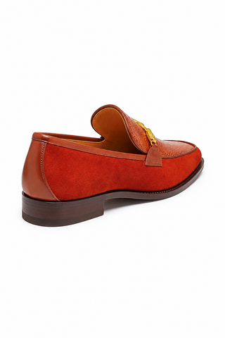 Mauri 4800 Priest Ostrich Leg / Suede / Leather Horse-Bit Loafers (MA5259)-AmbrogioShoes