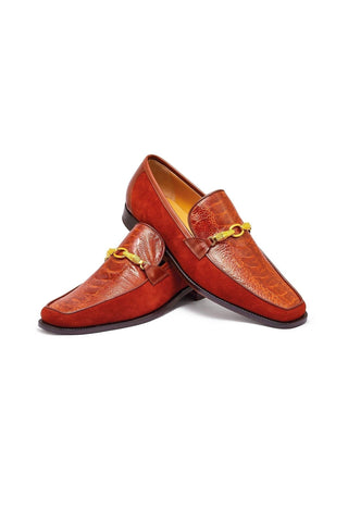 Mauri 4800 Priest Ostrich Leg / Suede / Leather Horse-Bit Loafers (MA5259)