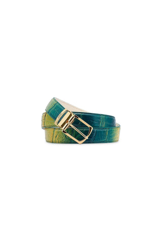 Mauri 4851 0100/35 Men's Exotic Alligator Skin Belt (MAB1049)-AmbrogioShoes