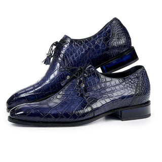 Mauri 4851 Rovere Men's Shoes Exotic Alligator Skin Derby (MA4803) (Special Order)-AmbrogioShoes