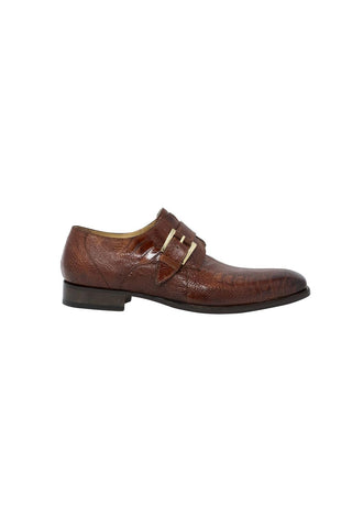 Mauri 4853-2 Cardinal Gold Exotic Ostrich Monk-Straps Loafers (MA5112)-AmbrogioShoes