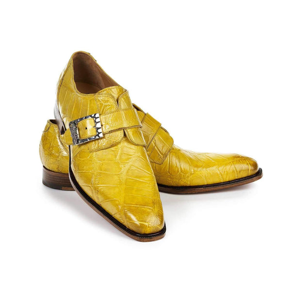 Mauri 4852/2 Steam Boat Men's Shoes Burnished Yellow Body Alligator Loafers (MA5002)-AmbrogioShoes