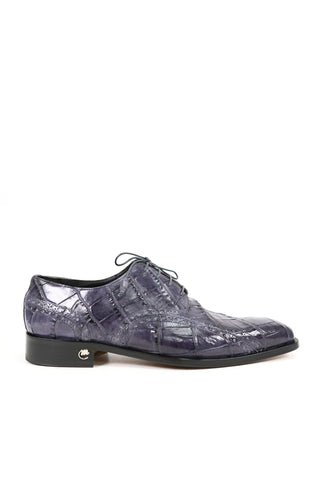 Mauri 4858 Designer Exotic Skin Cedro Medium Grey Burnished Body Alligator Oxfords (MA4805)-AmbrogioShoes