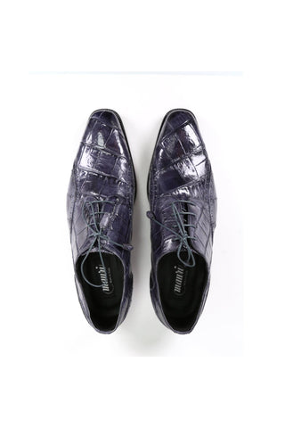 Mauri 4858 Designer Exotic Skin Cedro Medium Grey Burnished Body Alligator Oxfords (MA4805)-AmbrogioShoes