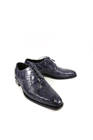 Mauri 4858 Designer Exotic Skin Cedro Medium Grey Burnished Body Alligator Oxfords (MA4805)-AmbrogioShoes