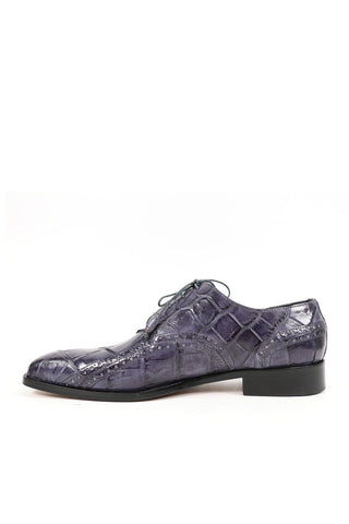 Mauri 4858 Designer Skin Cedro Medium Grey Burnished Body Alligator Oxfords (MA4805)-AmbrogioShoes