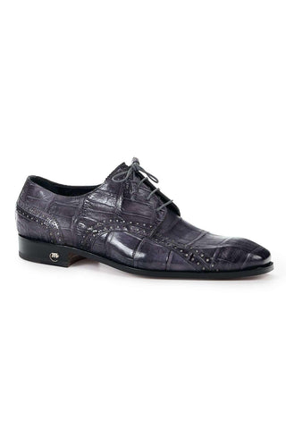Mauri 4858 Designer Skin Cedro Medium Grey Burnished Body Alligator Oxfords (MA4805)-AmbrogioShoes