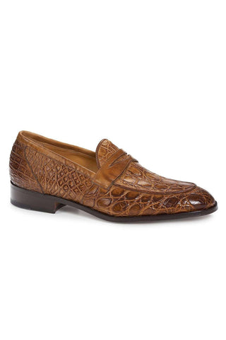 Mauri 4862 Skin Brown Crocodile Flanks & Calfskin Leather Loafers (MA4911)-AmbrogioShoes