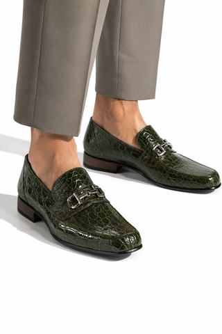 Mauri 4885 Flanks Crocodile Horse-Bit Loafers (MAO1028)