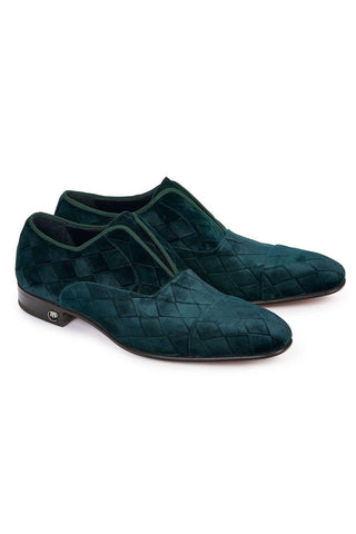 Mauri 4886 Designer Eucalipto Green Fabric Grazia Loafers (MA4813)-AmbrogioShoes