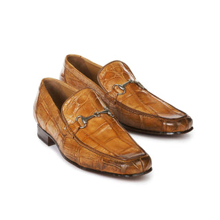 Mauri 4894 Matrix Men's Designer Shoes Cestnut Brown Body Alligator Loafers (MA5004) (Special Order)-AmbrogioShoes