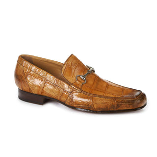 Mauri 4894 Matrix Men's Designer Shoes Cestnut Brown Body Alligator Loafers (MA5004) (Special Order)-AmbrogioShoes