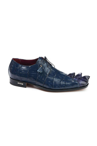 Mauri 4910 Predator Wonder Blue Hornback Baby Crocodile Oxfords (MA5005)-AmbrogioShoes