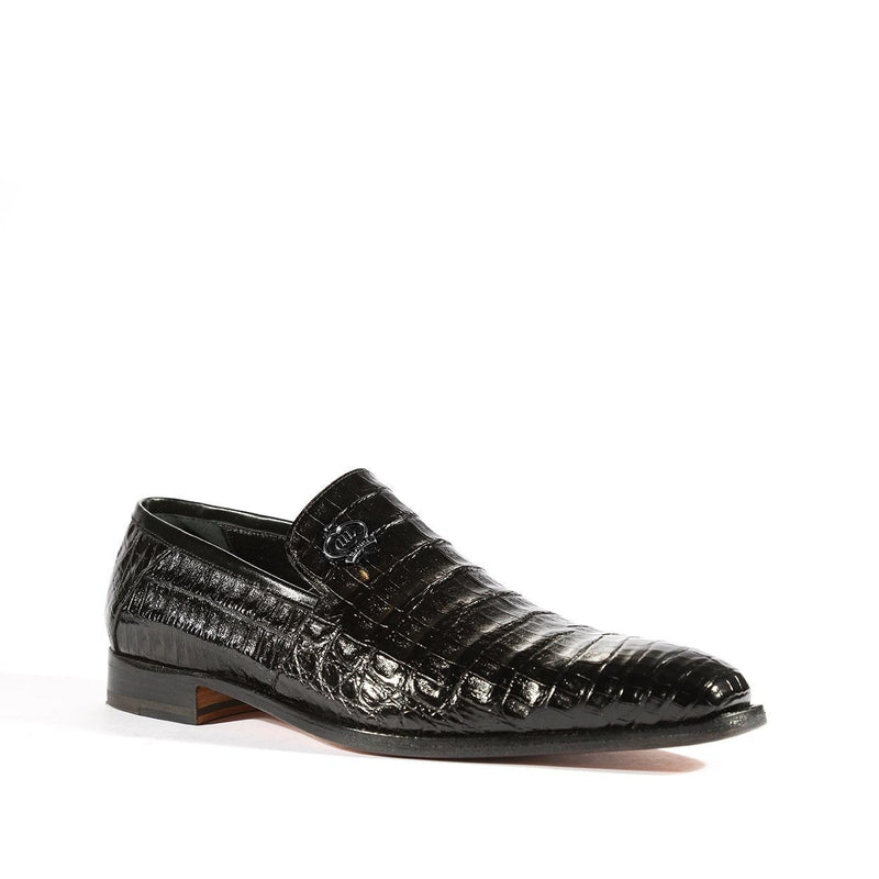 Mauri 4912 Monarch Men's Shoes Black Exotic Crocodile Slip-On Loafers (MA5319)-AmbrogioShoes