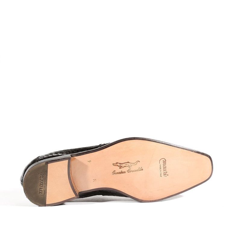 Mauri 4912 Monarch Men's Shoes Black Exotic Alligator Slip-On Loafers (MAS5319)-AmbrogioShoes