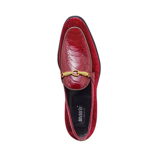 Mauri 4932 Baron Men's Shoes Velvet Print & Ostrich Leg Horsebit Loafers (MA5300)(Special Order)-AmbrogioShoes