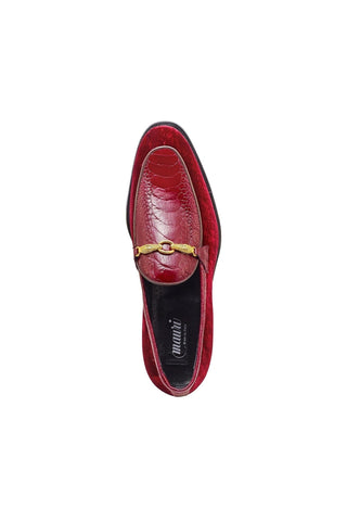 Mauri 4932 Baron Velvet Embossed & Ostrich Leg Horsebit Loafers (MA5300)-AmbrogioShoes