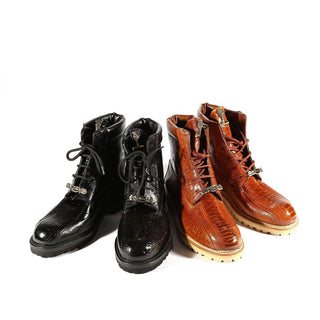 Mauri 4949 Hawk Men's Shoes Exotic Ostrich Skin Boots (MA5273)-AmbrogioShoes