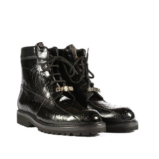 Mauri 4949 Hawk Men's Shoes Exotic Ostrich Skin Boots (MA5273)(Special Order)-AmbrogioShoes