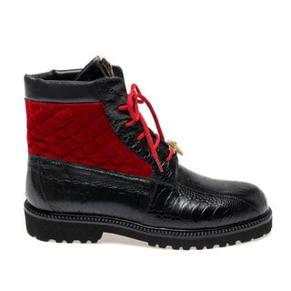 Mauri 4949/4 Hawk Exotic Ostrich Skin / Velvet / Calf-Skin Leather Boot (MA5688)-AmbrogioShoes