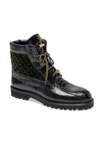 Mauri 4949/4 Hawk Exotic Ostrich Skin / Velvet / Calf-Skin Leather Boot (MA5688)-AmbrogioShoes