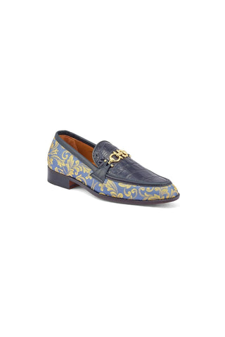 Mauri 4954 Wealth Exotic Alligator Skin / Gobelins Fabric / Calf-Skin Leather Horsebit Loafers (MA5363)-AmbrogioShoes