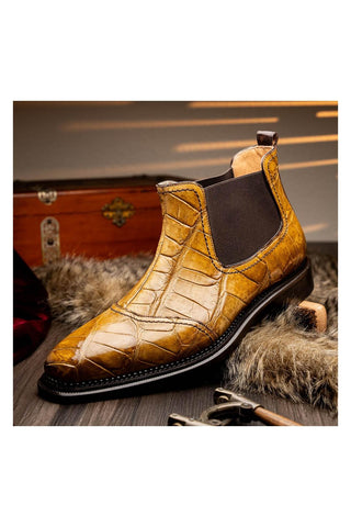 Mauri 4964/1 Exotic Alligator Chelsea Boots (MA5635) (Made to Order)-AmbrogioShoes