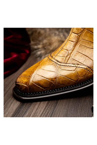 Mauri 4964/1 Exotic Alligator Chelsea Boots (MA5635) (Made to Order)-AmbrogioShoes