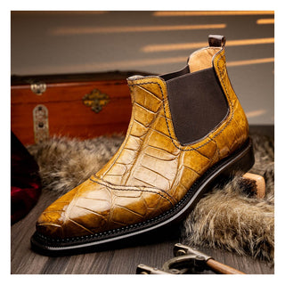Mauri 4964/1 Men's Shoes Exotic Alligator Chelsea Boots (MA5635) (Special Order)-AmbrogioShoes