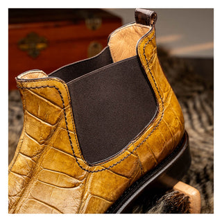 Mauri 4964/1 Men's Shoes Exotic Alligator Chelsea Boots (MA5635) (Special Order)-AmbrogioShoes
