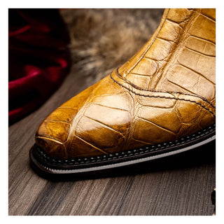 Mauri 4964/1 Men's Shoes Exotic Alligator Chelsea Boots (MA5635) (Special Order)-AmbrogioShoes