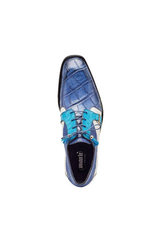 Mauri 4971 Capone Caribbean Blue, Azure & White Alligator Derby (MA5315)