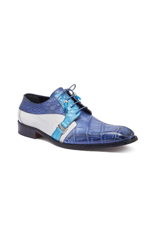 Mauri 4971 Capone Caribbean Blue, Azure & White Exotic Alligator Derby (MA5315)-AmbrogioShoes